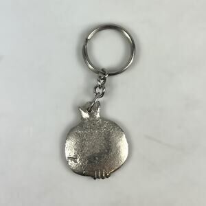 Solid Pewter Onion Keyring Keychain Metal Worry Stone Artisan Handmade Unique